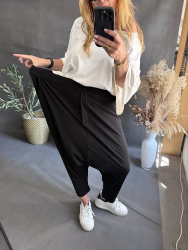 Kalhoty nasrávací Tencil-černá