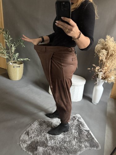 Kalhoty SUN v leather/semiš optice-hnědé