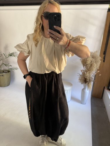 Blúzka Ballon krátka-beige