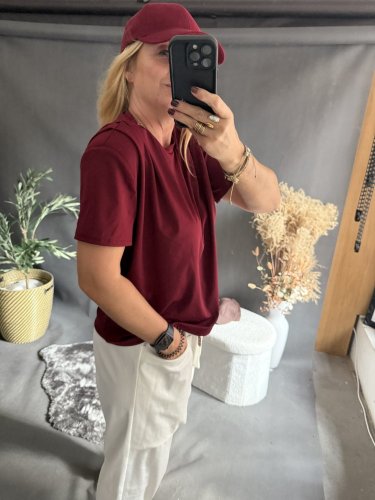 Tričká s vypchávkami UNI size-bordeaux