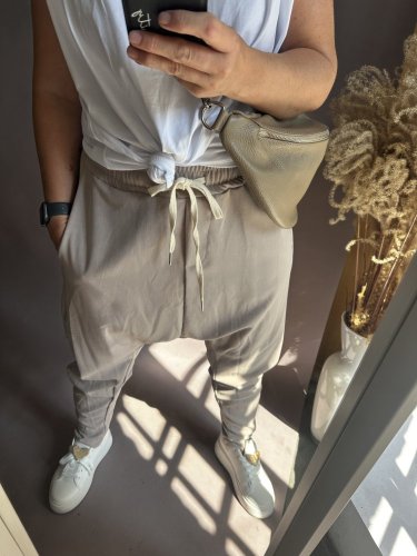 Tepláky nasrávací Velvet-mocca