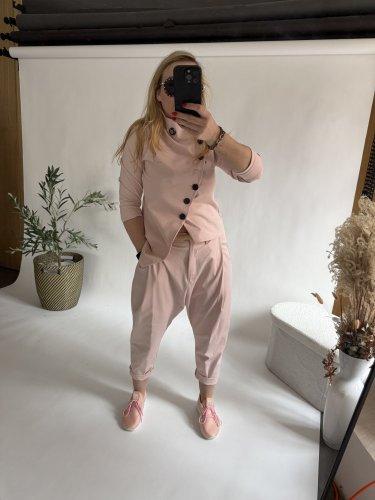 Nohavice Blair bavlnené— pudr