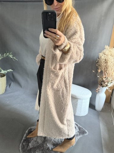 Kabát/cardigan Meccuch-béžový