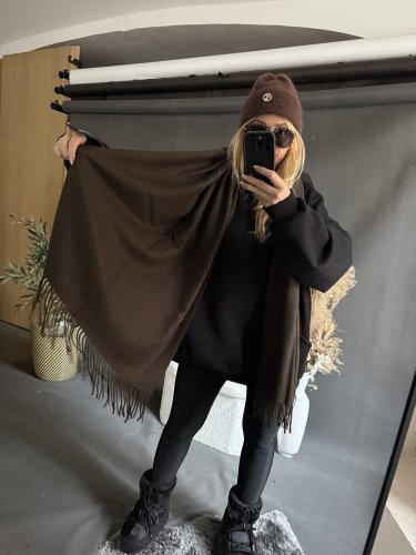 Šála oversize hnědá