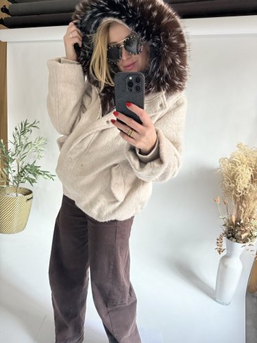 Bunda Chic Lady-tmavý kožuch