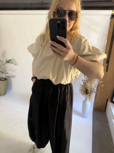 Blúzka Ballon krátka-beige