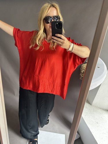 Bluza Liame-UNI SIZE na XS-XL-čiervená