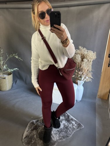 Legíny dole s pútkom-bordeaux