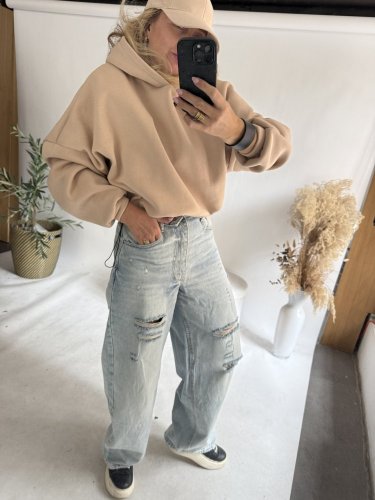 Mikina na sťahovanie Life-beige