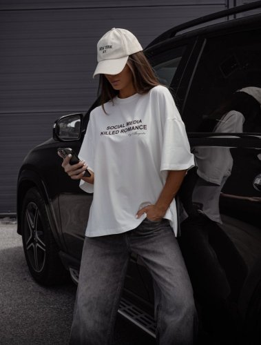 Tričko Social madia-bielé