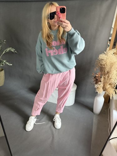 Tepláky nasrávacie Mega-růžové