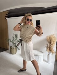 Tričko s vypchávkami Guas-beige