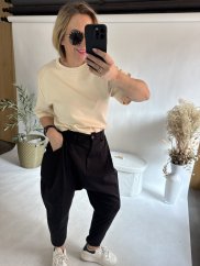 Tričko s vypchávkami Star -neoprén nekrčivý-krémová