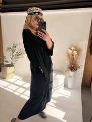 Košeľové šaty viskoza-čierné