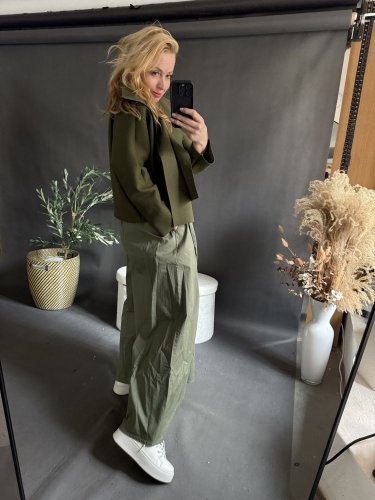 Kalhoty Pantagonna ve stylu sukně -khaki