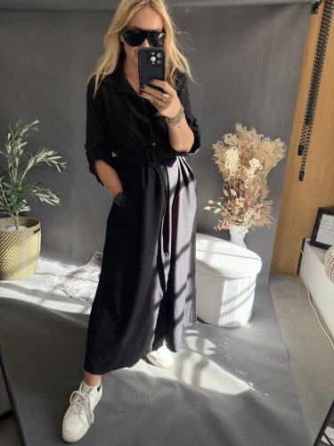 Šaty košilové dlouhé černé