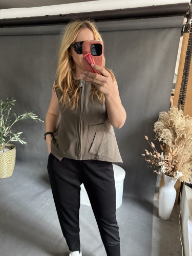 Vesta Oboustranná na zip/knoflíky SUN-khaki