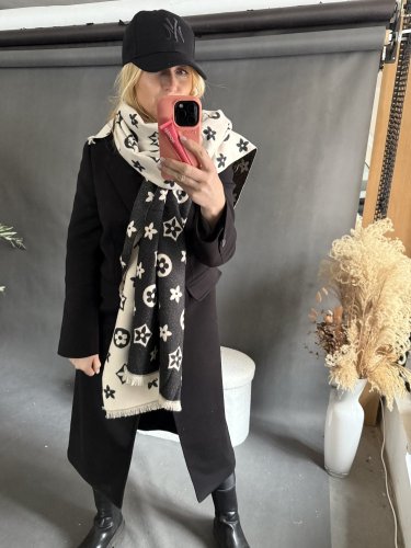 Kabát Jarní ve stylu dlouhého saka-černý