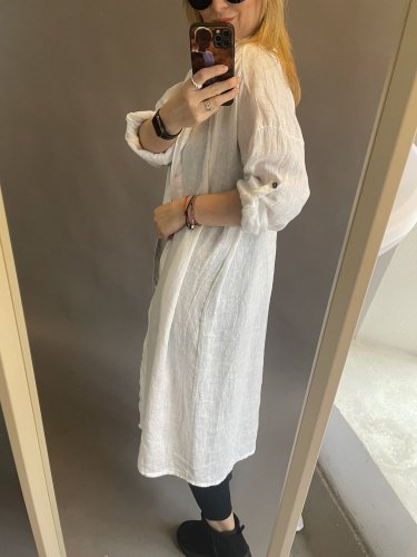 Ľanové šaty Leoni -biele