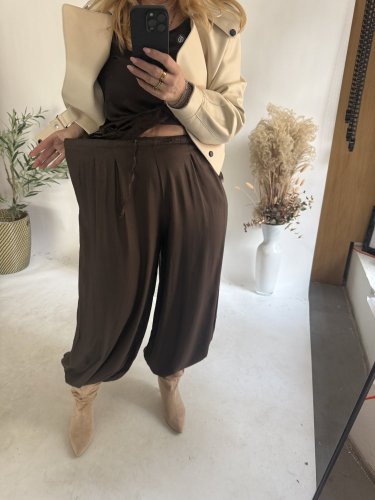 Kalhoty Chicca-hnědá