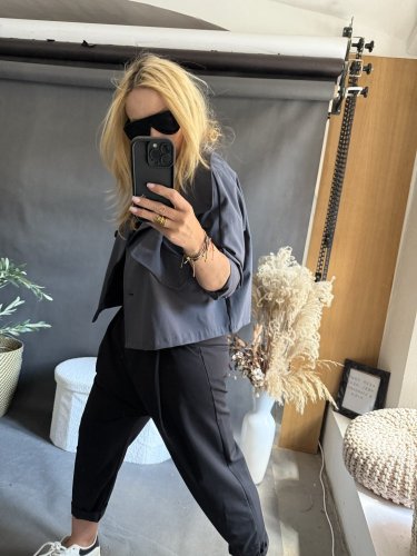 Kabátek Crop SUN TENKY-tmavě šedý