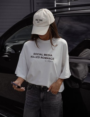 Tričko Social madia-bielé