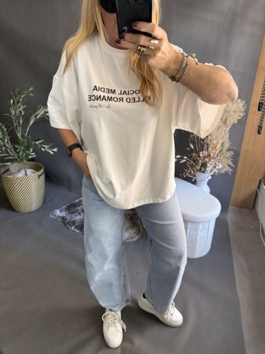 Tričko Social madia-bielé