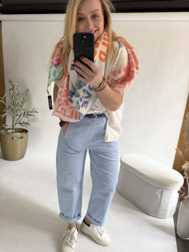 Nohavice Luisa Baloon-modré