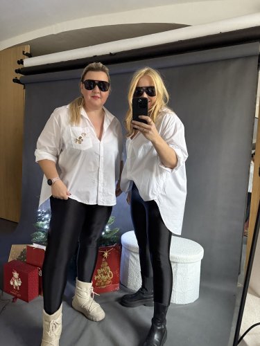 Košeľa Brošňa Oversize bavlna-bielá
