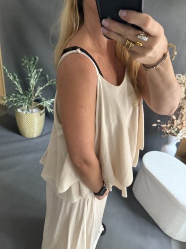 Set sukne a volániky-beige