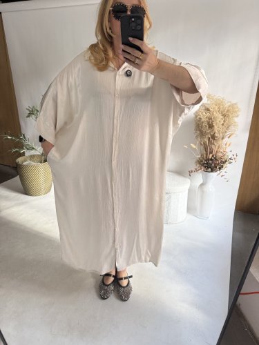 Košeľové šaty viskoza-cream