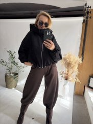 Bunda Collar s kapucňou-čierná