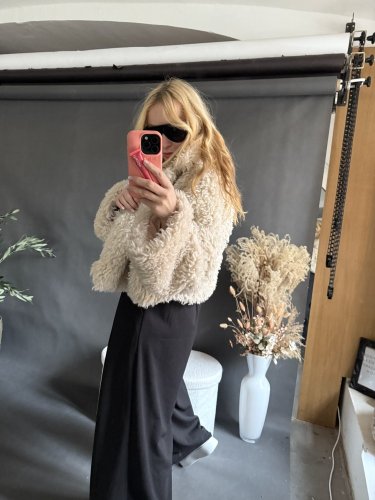 Kabát Teddy-béžový