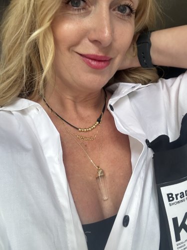 Náhrdelník s kryštálom velký-zlatý