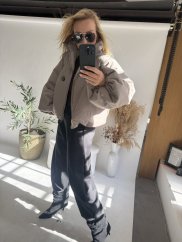 Bunda oversize rukáv Nova-mocca