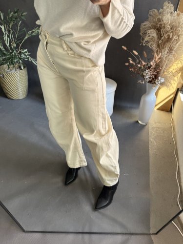 Džínsy Barrel USA- krémové