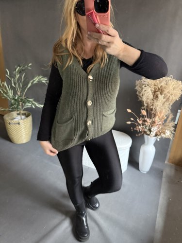 Pletená Vesta Chick-khaki