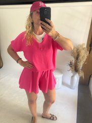 Set šortky a halenka-neon pink