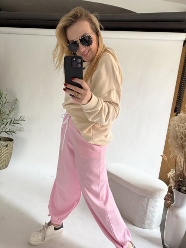 Nohavice Flowy hariem-pink