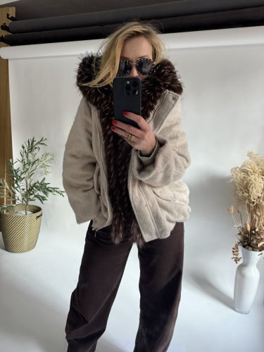 Bunda Chic Lady-tmavý kožuch