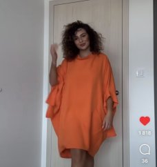 Volánkové šaty Kimono-oranžové