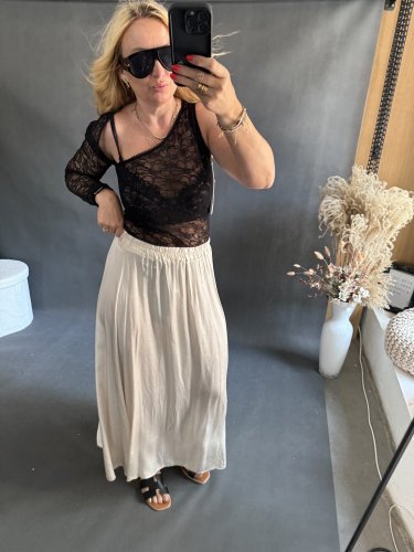 Body Krajka Lumina jeden rukáv - Velikost: M/L