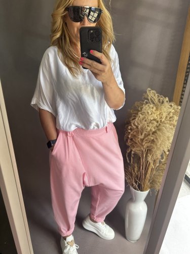 Tepláky nasrávacie Mega-růžové