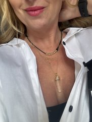 Náhrdelník s kryštálom velký-zlatý