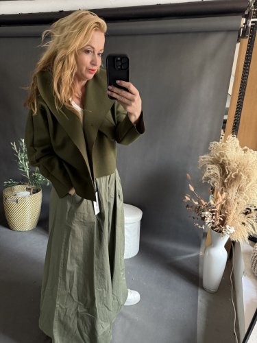 Kalhoty Pantagonna ve stylu sukně -khaki