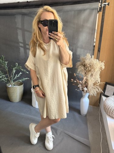 Šaty Letní Oversize béžové