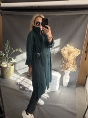 Kabát Sun s páskem-petrolej