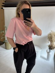 Tričko s vypchávkami Star -neoprén nekrčivý-losos