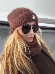 Čepice a šála-hnědý