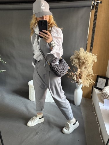 Nohavice Blair bavlnené-šedé